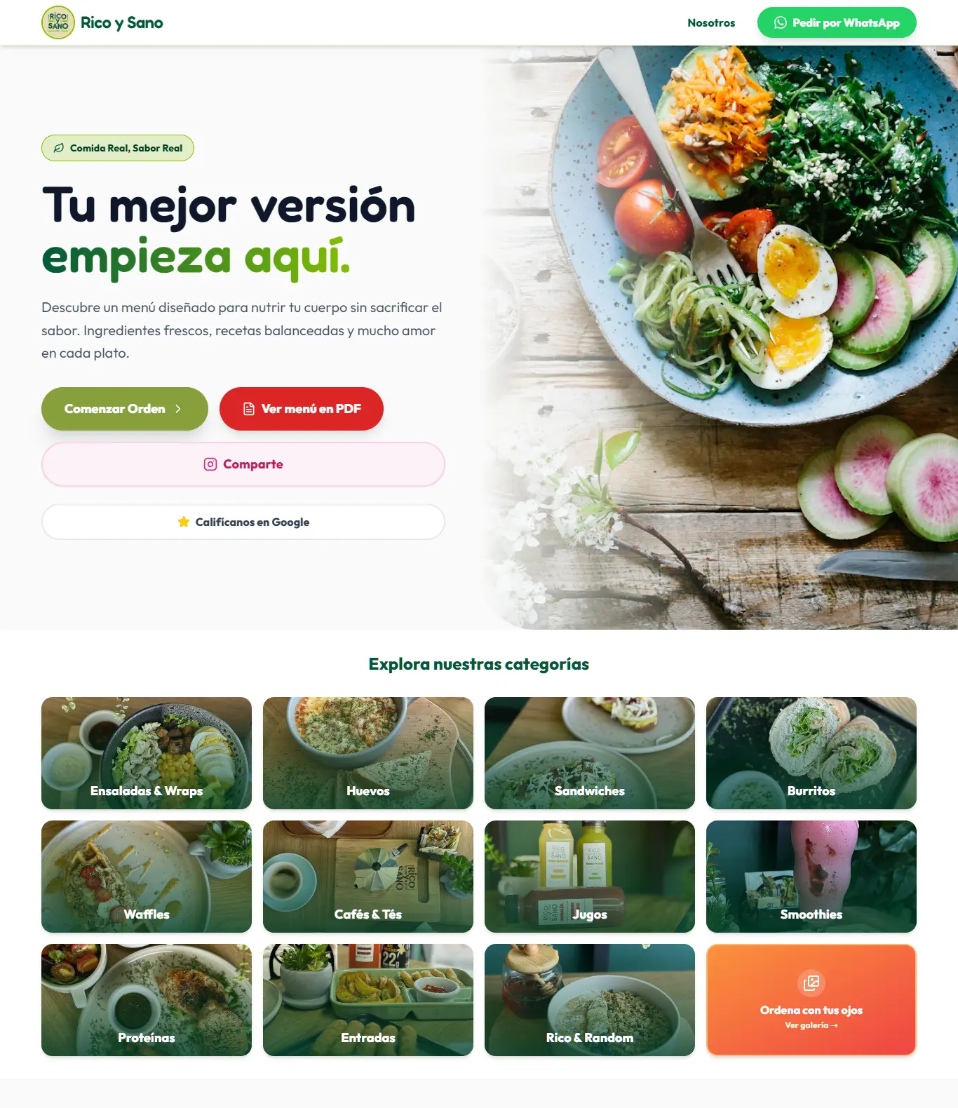 Rico y Sano Plataforma Web
